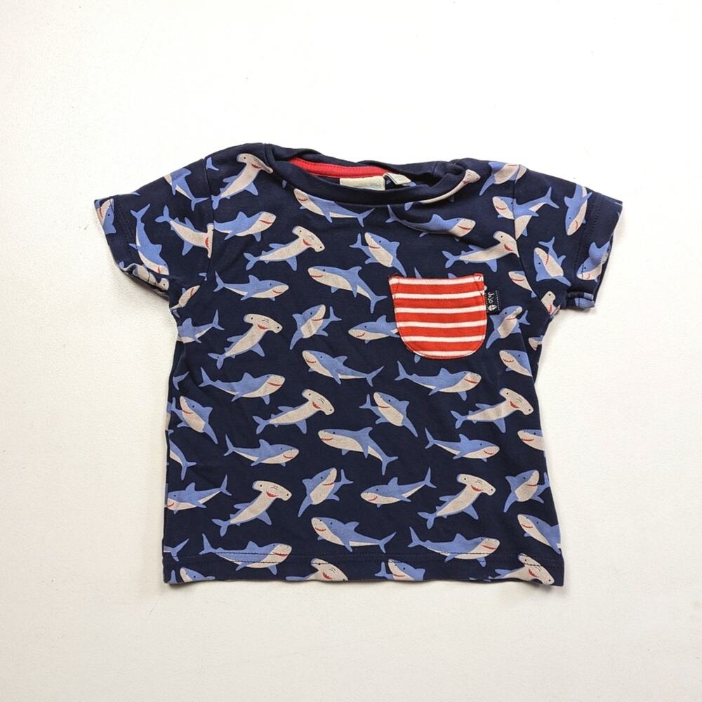 Jojo Maman Bebe T-Shirt Boys Size 18-24m Sharks Short Sleeve